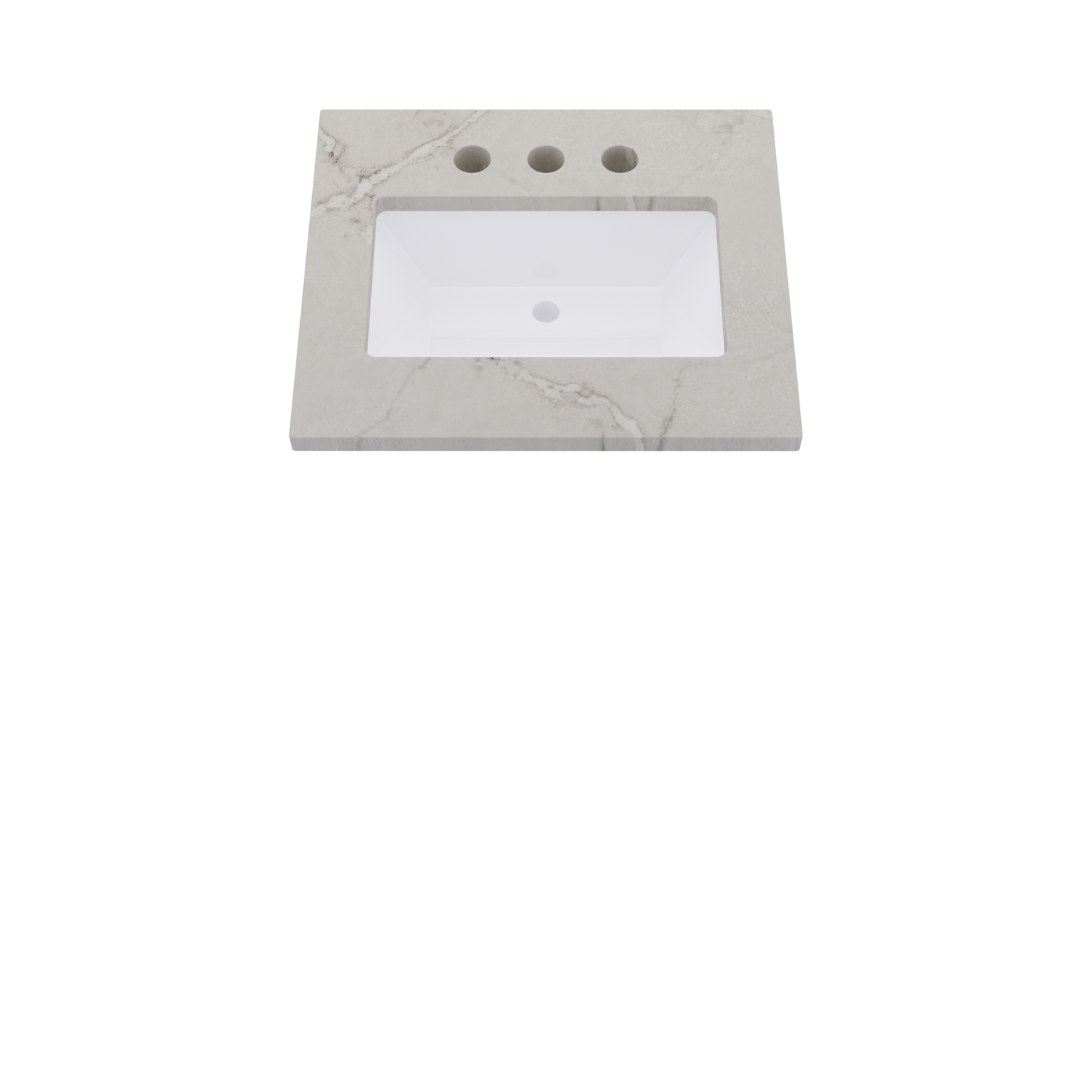 25" Vanderloc Silestone® Quartz Bathroom Vanity Top | Single Rectangle Sink | Centered in Victorian Silver
