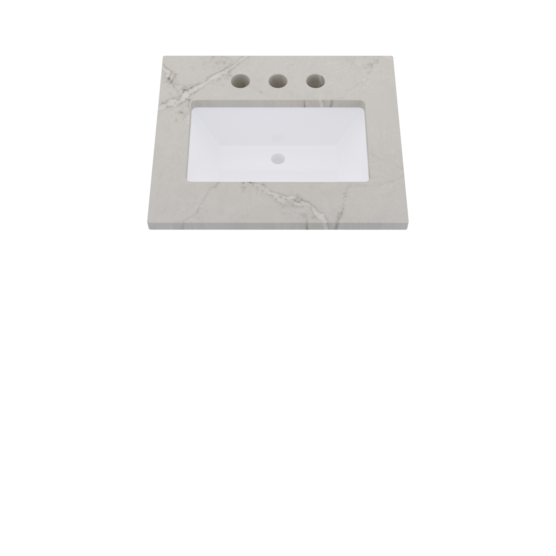 25" Vanderloc Silestone® Quartz Bathroom Vanity Top | Single Rectangle Sink | Centered in Victorian Silver