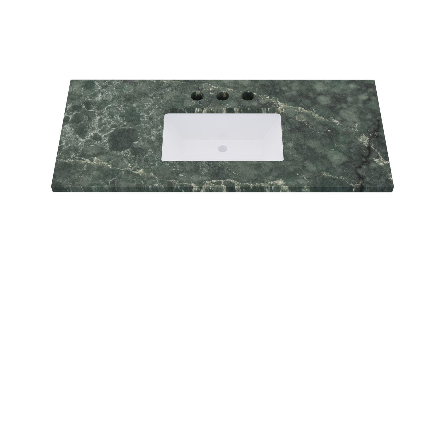 49" Vanderloc Silestone® Quartz Bathroom Vanity Top | Single Rectangle Sink | Centered in Jardin Emerald