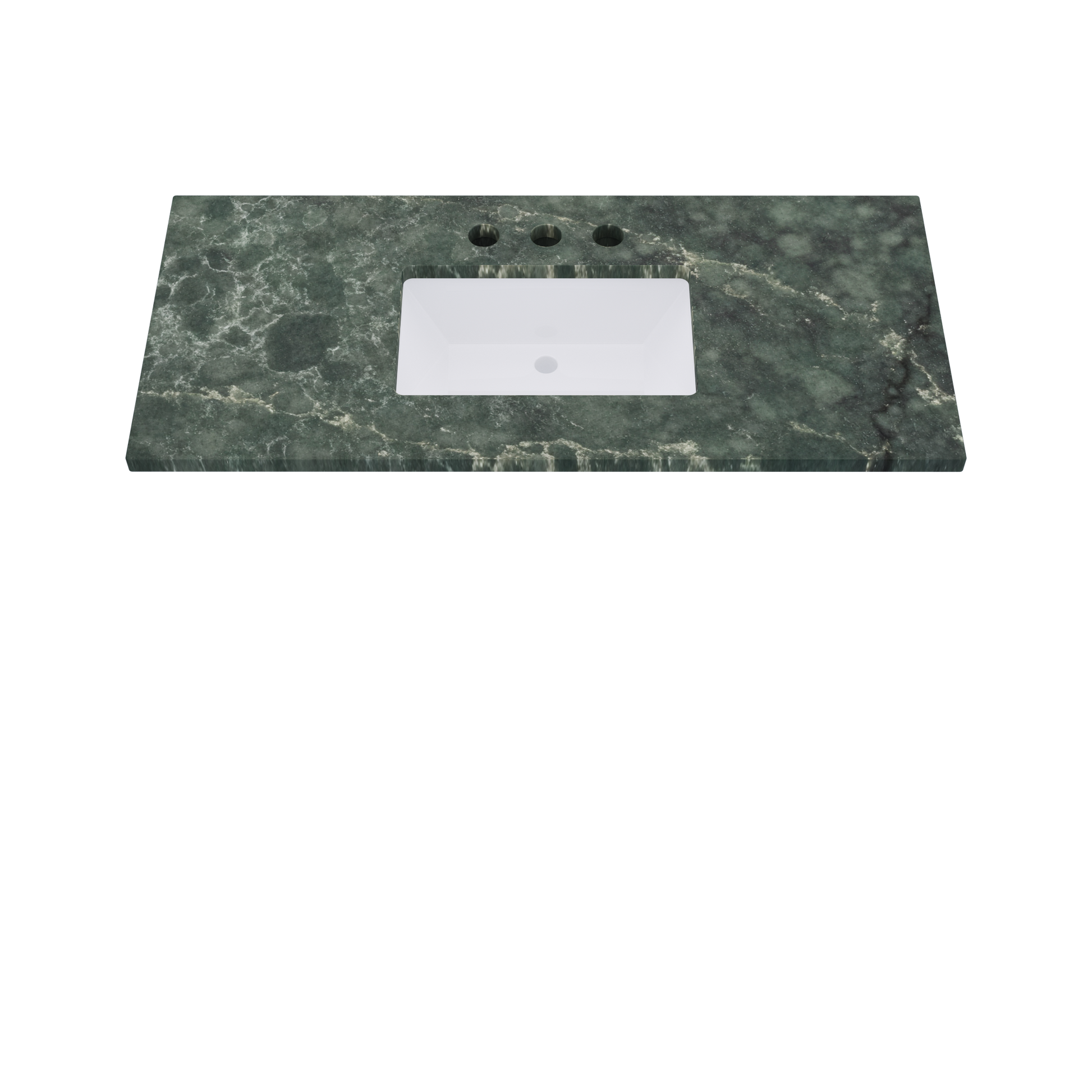 49" Vanderloc Silestone® Quartz Bathroom Vanity Top | Single Rectangle Sink | Centered in Jardin Emerald