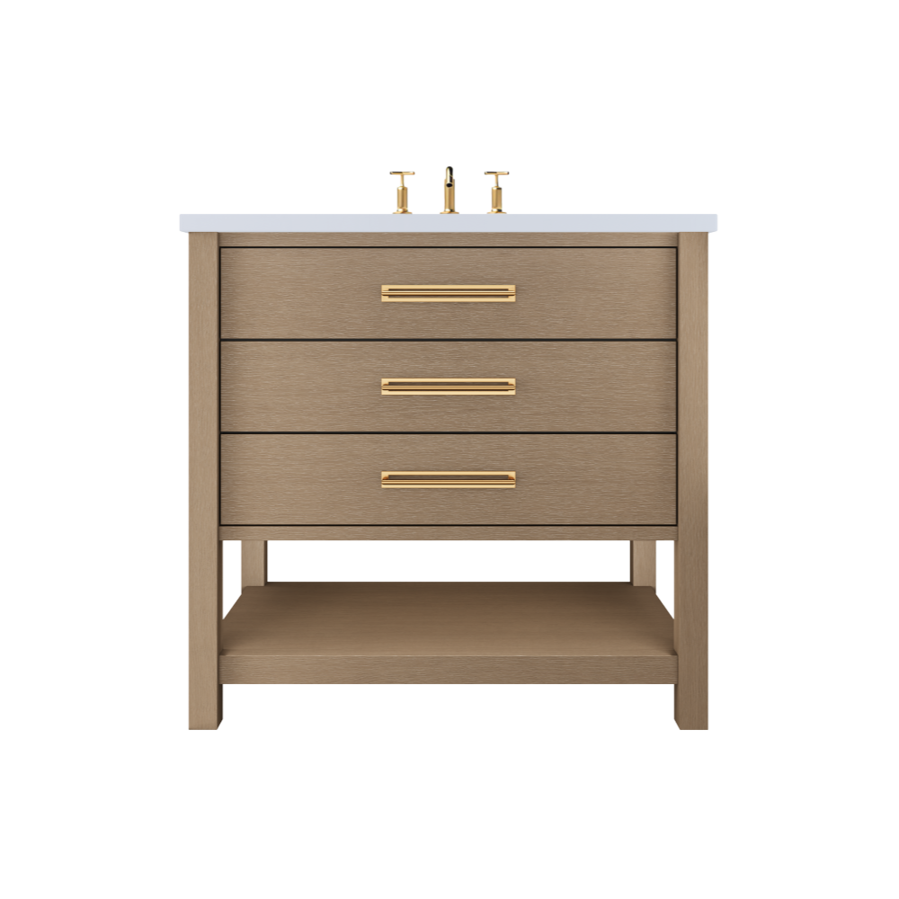 Vanderloc Kiawah Three-Drawer Single Sink 30" - Smoked Modern