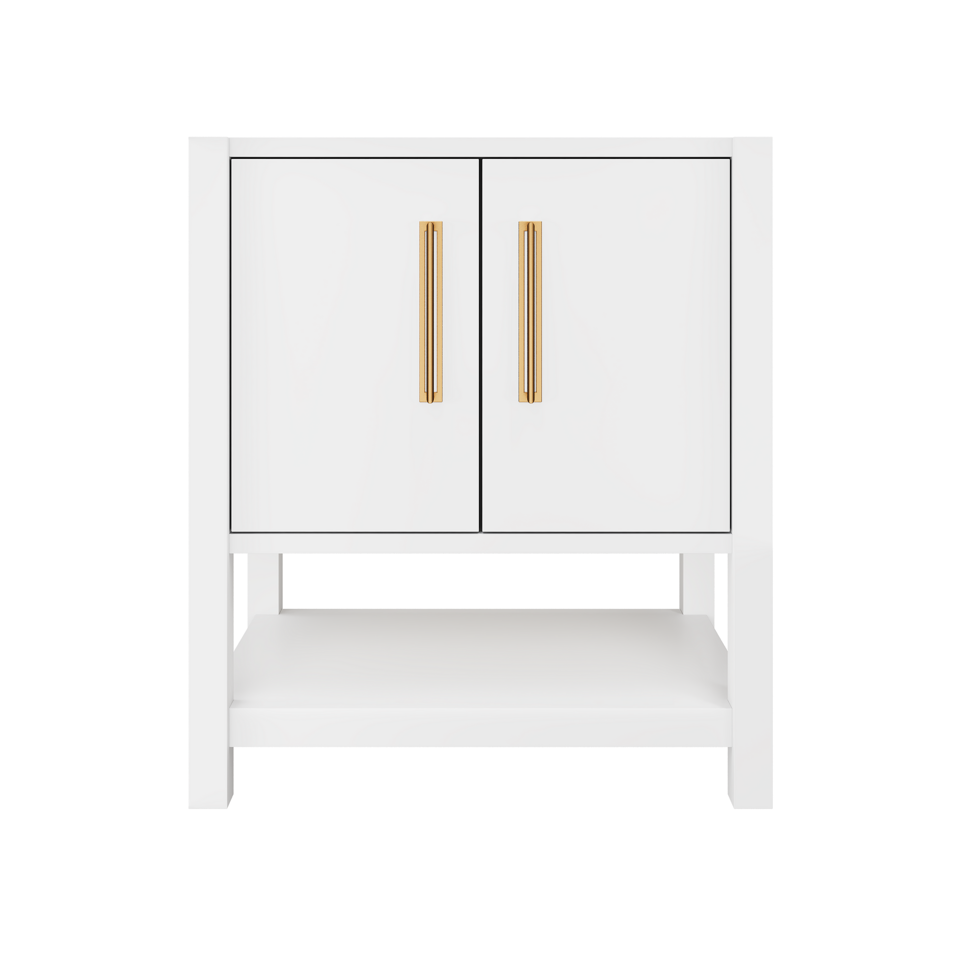 Pure White / Satin Gold