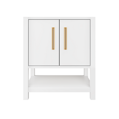 Pure White / Satin Gold