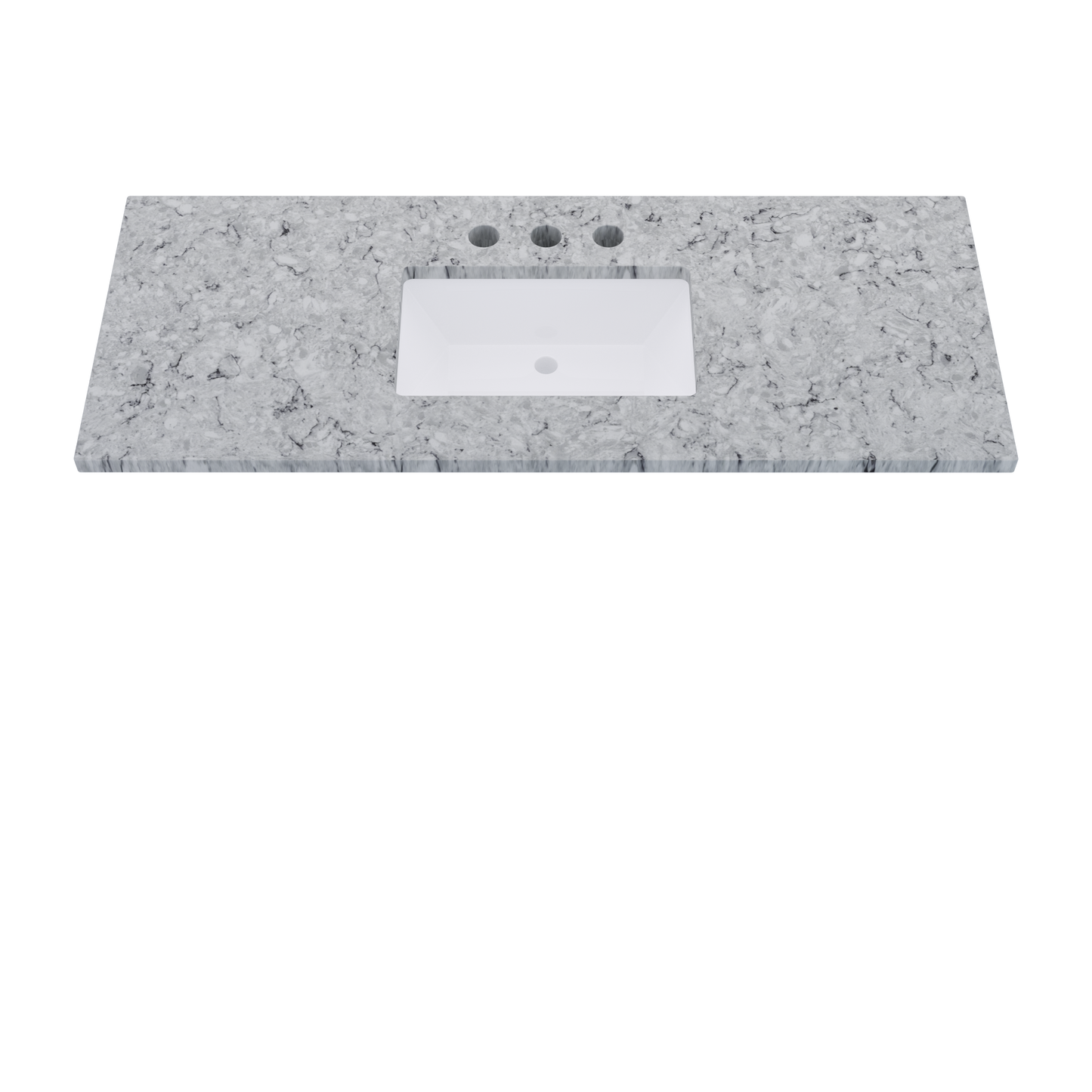 55" Vanderloc Silestone® Quartz Bathroom Vanity Top | Single Rectangle Sink | Centered in Pietra