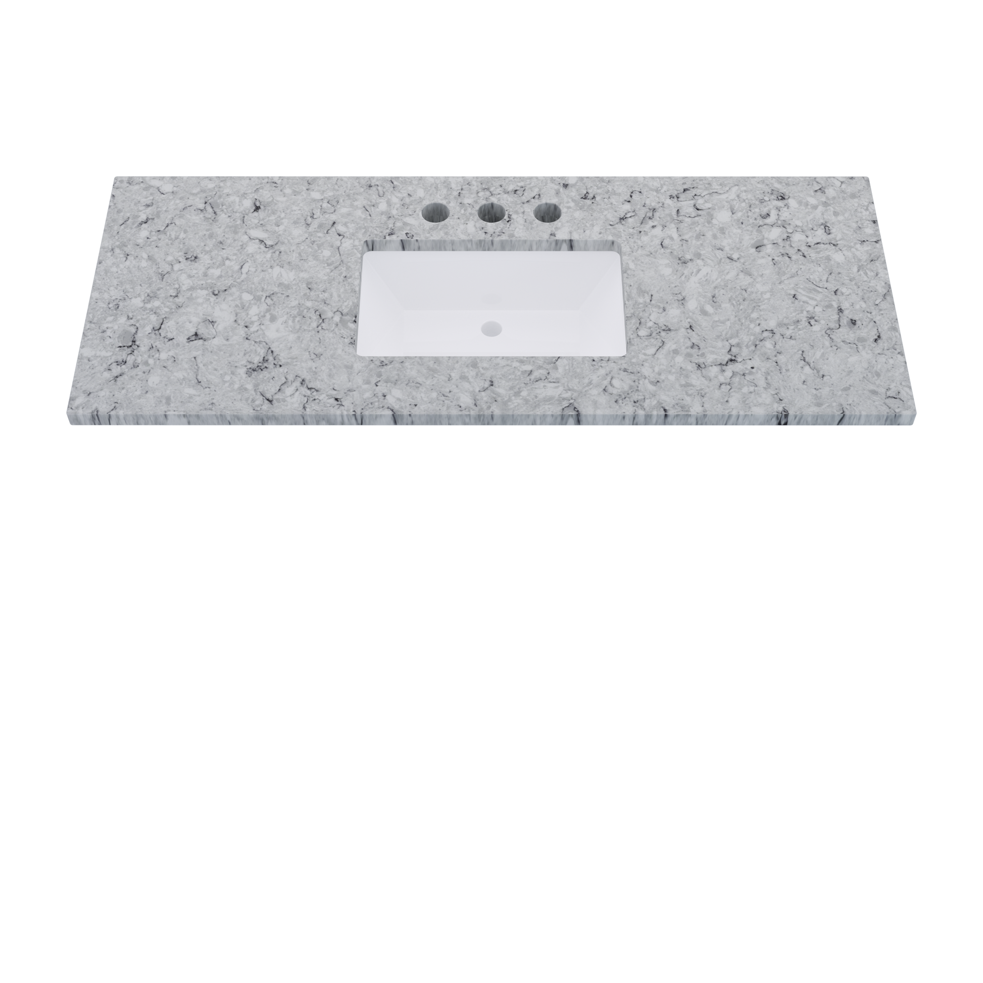 55" Vanderloc Silestone® Quartz Bathroom Vanity Top | Single Rectangle Sink | Centered in Pietra