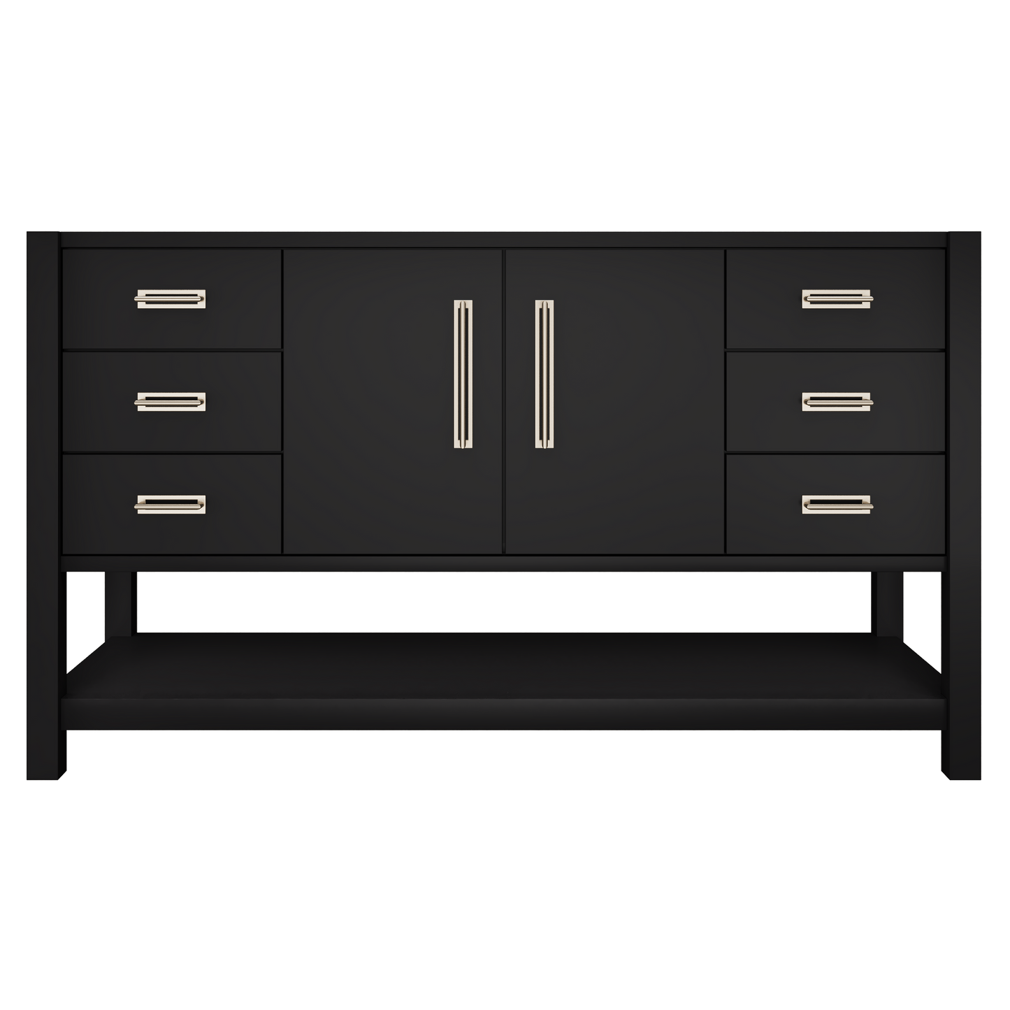 Kiawah Single Extra-Wide Bath Vanity 60in Noir Satin Nickel