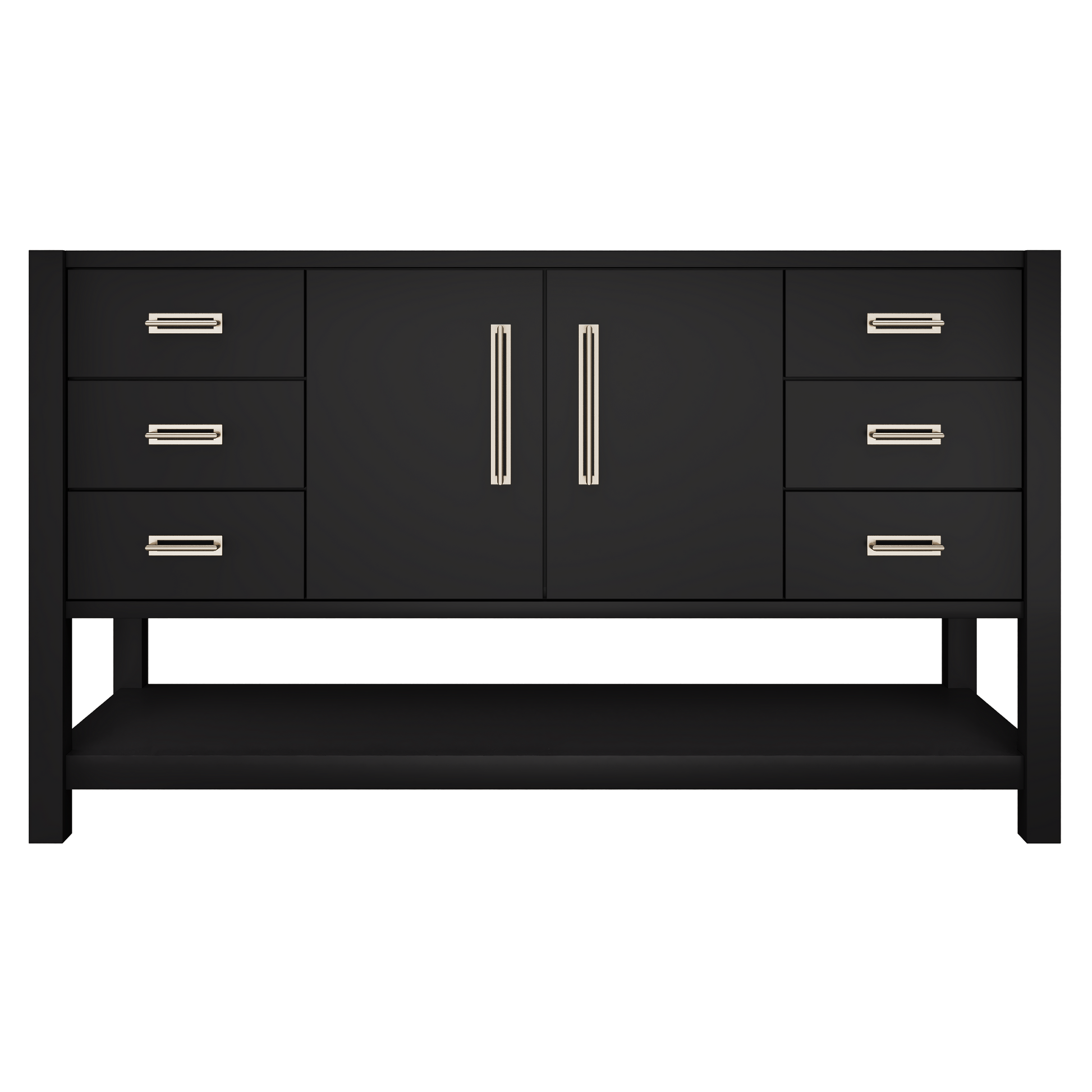 Kiawah Single Extra-Wide Bath Vanity 60in Noir Satin Nickel