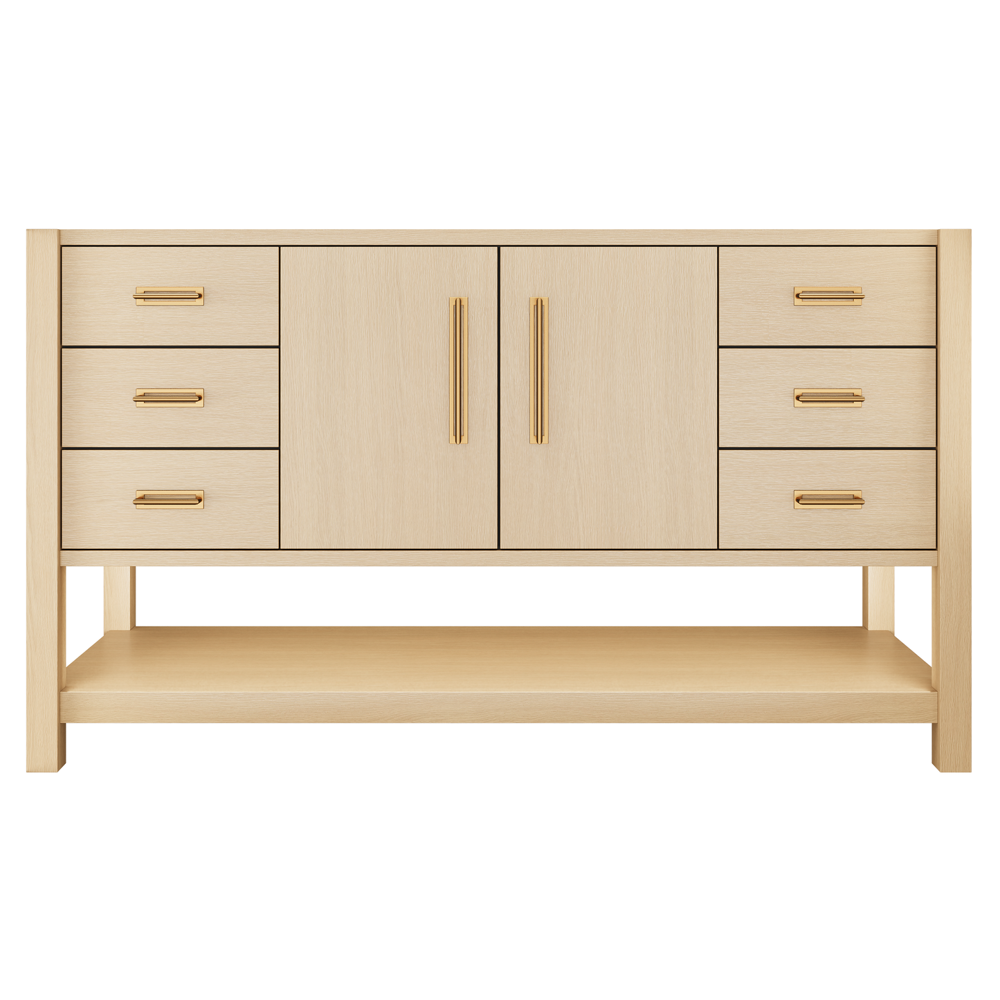 Kiawah Single Extra-Wide Bath Vanity 60in Natural Weathered Satin Gold