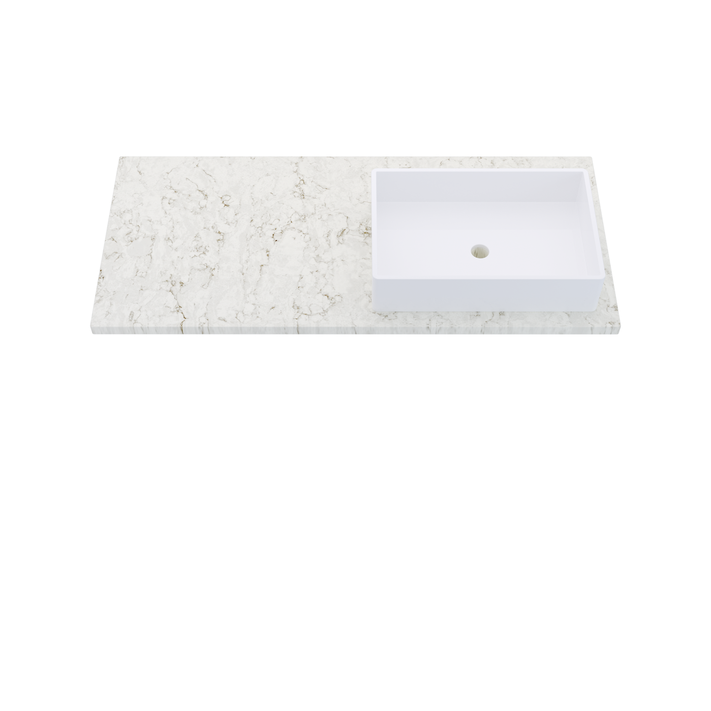 49" Vanderloc Silestone® Quartz Bathroom Vanity Top | Single Vigo Sink | Offset in Lusso