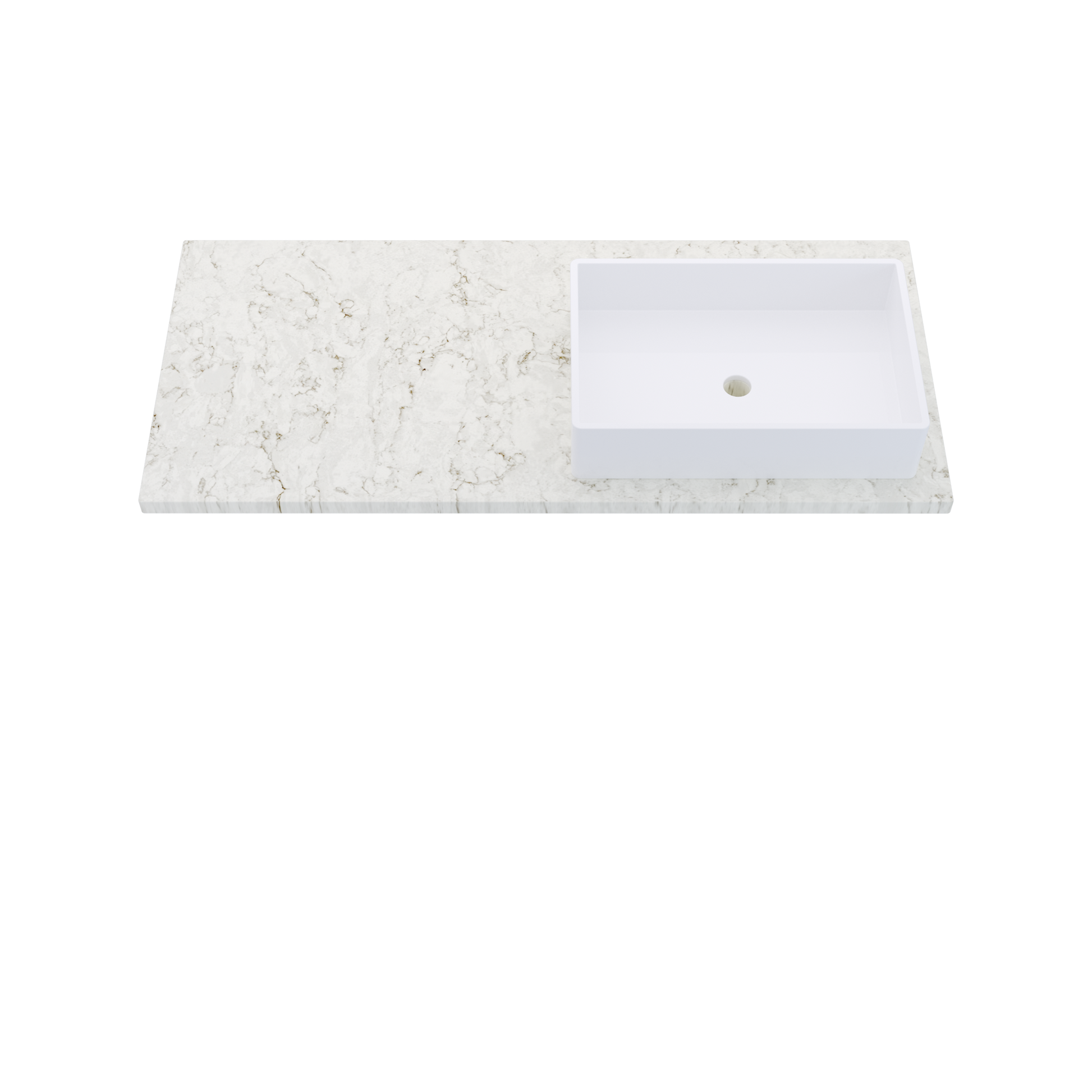 49" Vanderloc Silestone® Quartz Bathroom Vanity Top | Single Vigo Sink | Offset in Lusso