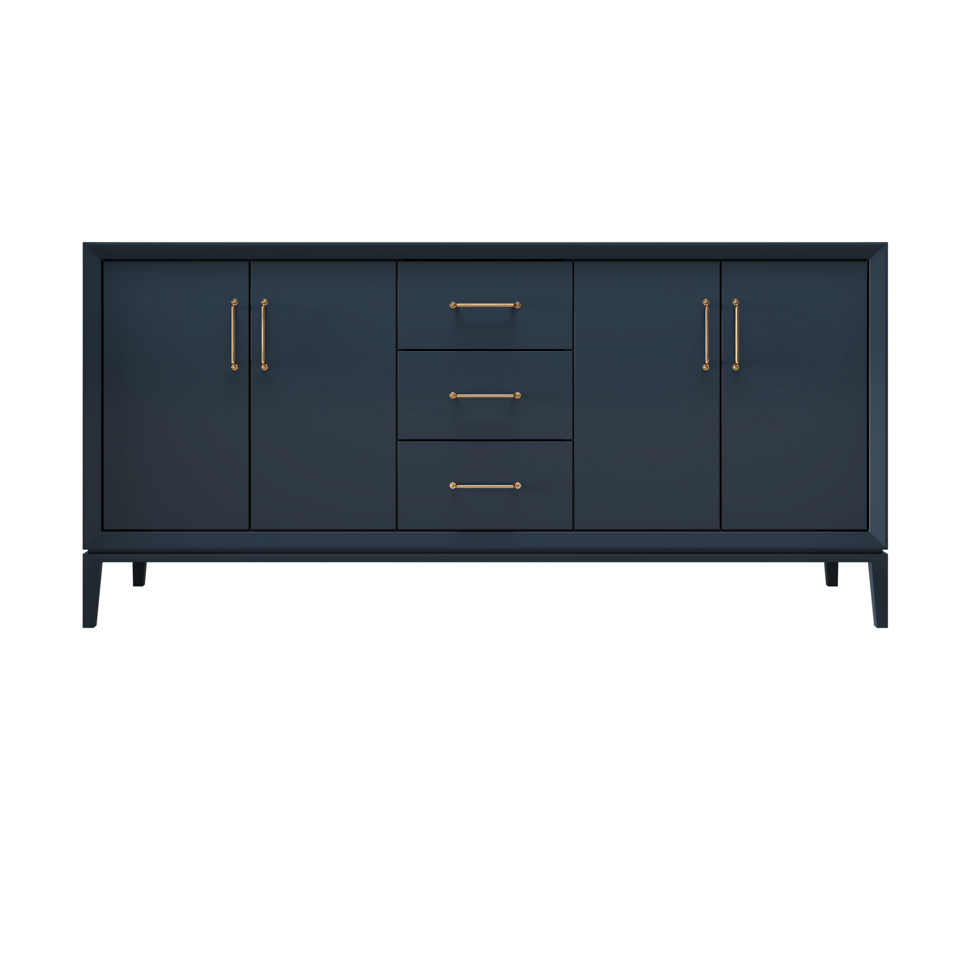 Hague Blue / 72" Wide / Satin Gold