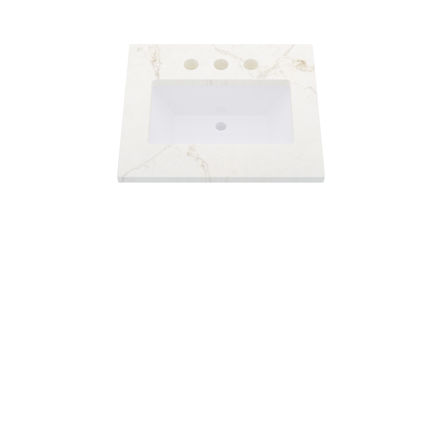 25" Vanderloc Silestone® Quartz Bathroom Vanity Top | Single Rectangle Sink | Centered in Blanc Elysee