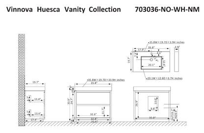 Vinnova Huesca 36-inch single sink bathroom vanity in North American Oak — view 9