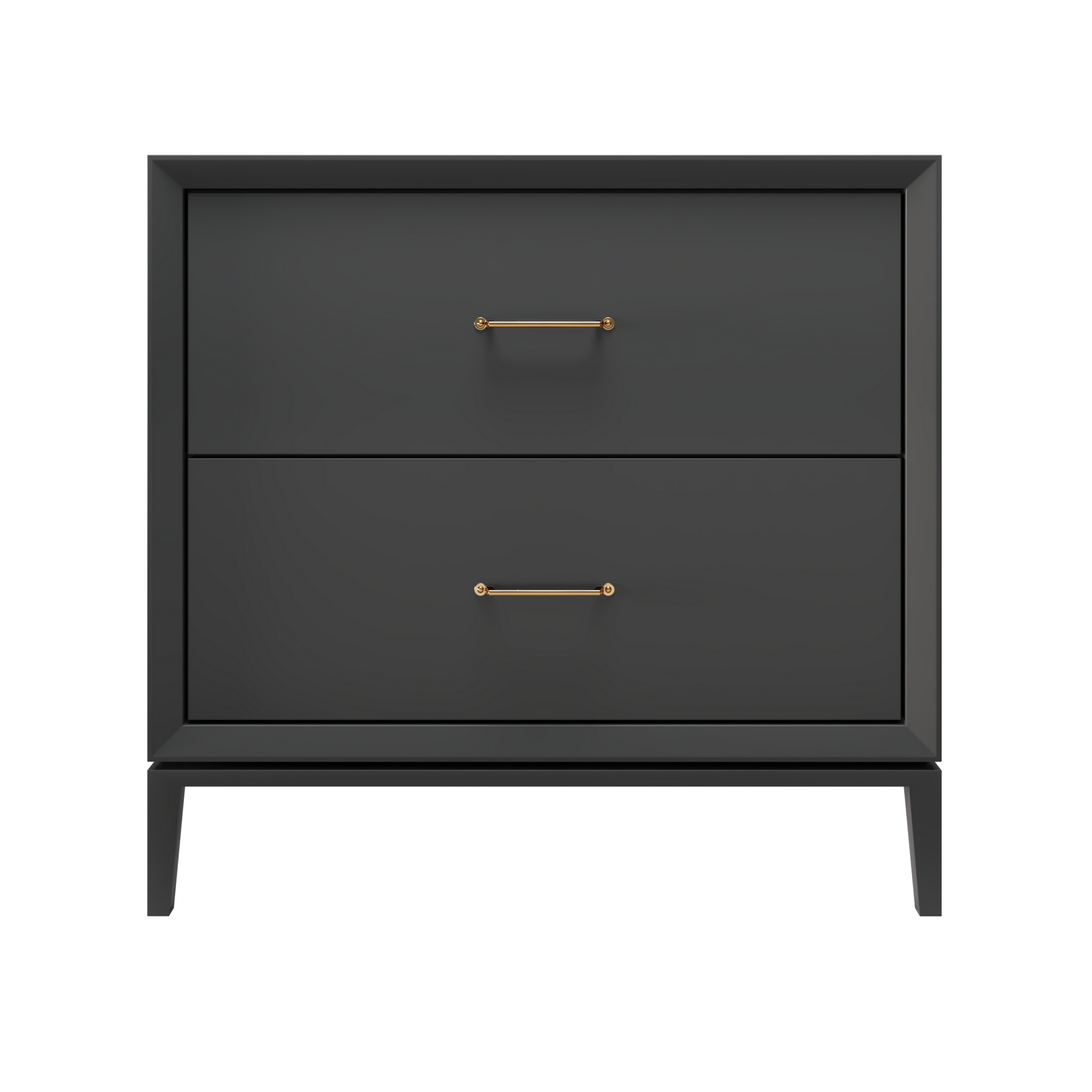 Alexandra 2-Drawer 36" Single Vanity - Off Black / Satin Gold