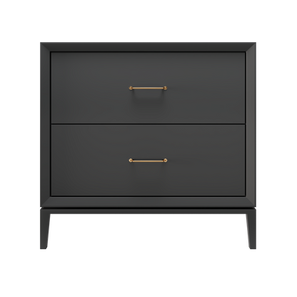 Alexandra 2-Drawer 36" Single Vanity - Off Black / Satin Gold