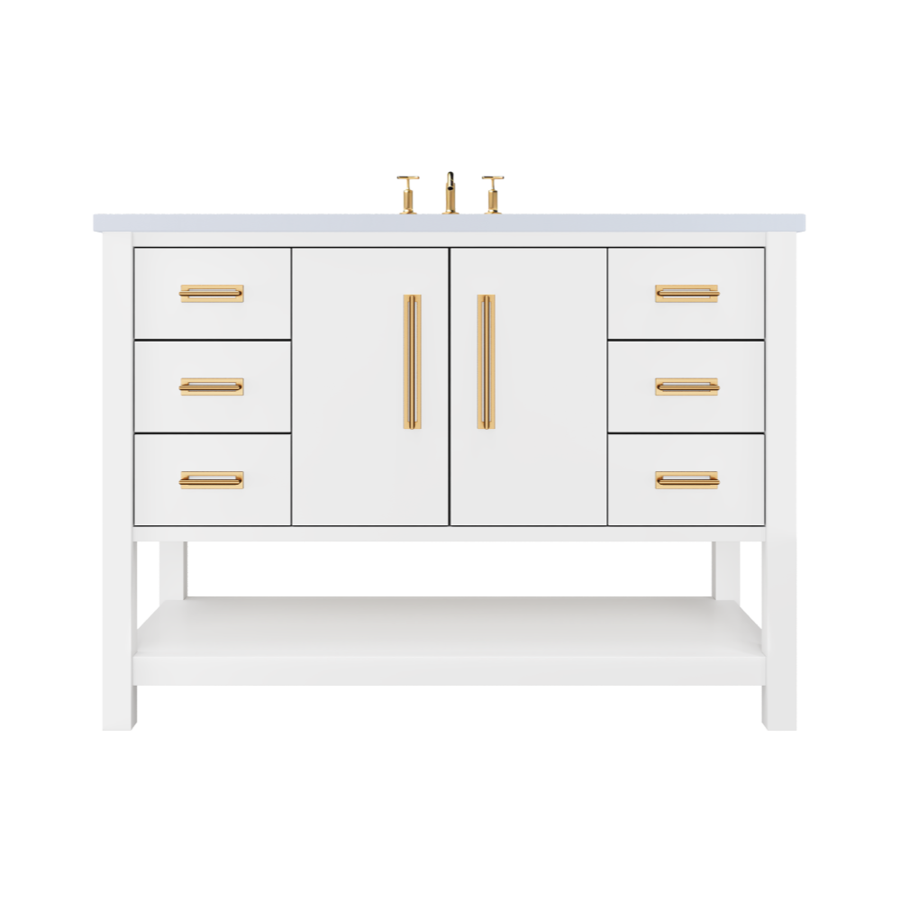 Vanderloc Kiawah Single Sink Extra-Wide 48" - Pure White