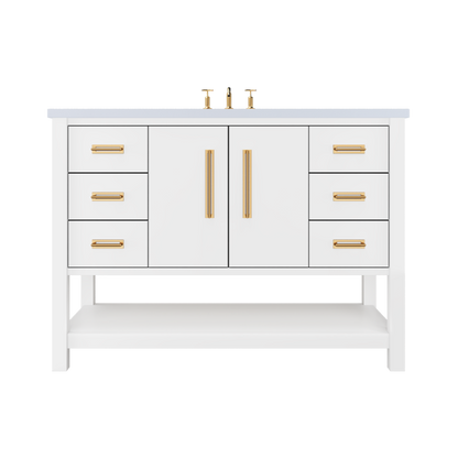 Vanderloc Kiawah Single Sink Extra-Wide 48" - Pure White