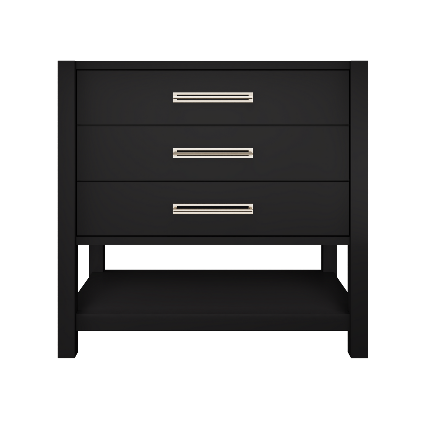 Kiawah 3-Drawer Single Bath Vanity 36in Noir Satin Nickel