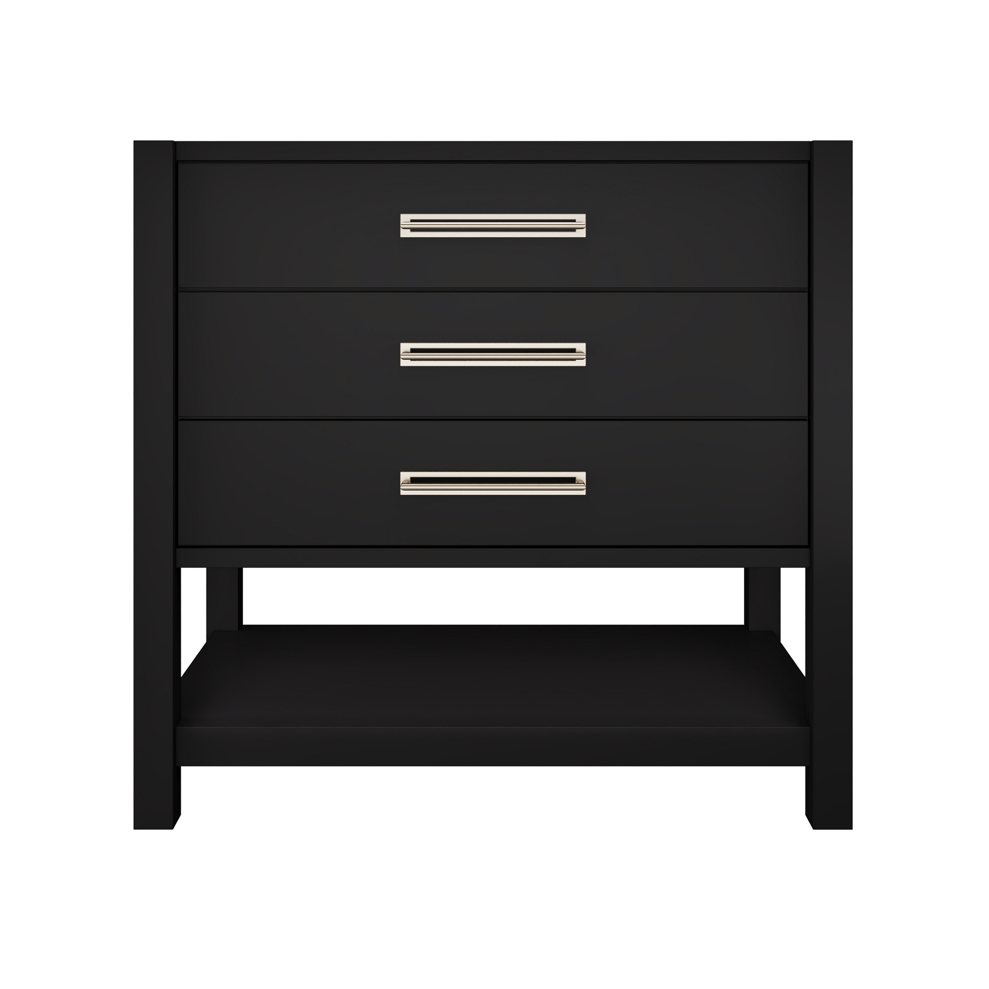 Kiawah 3-Drawer Single Bath Vanity 36in Noir Satin Nickel