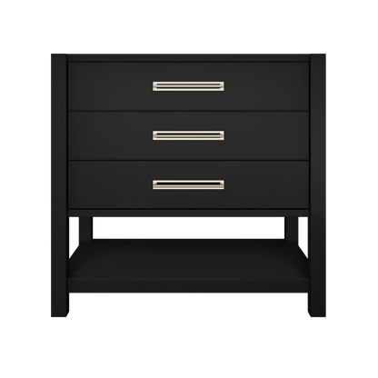 Kiawah 3-Drawer Single Bath Vanity 36in Noir Satin Nickel