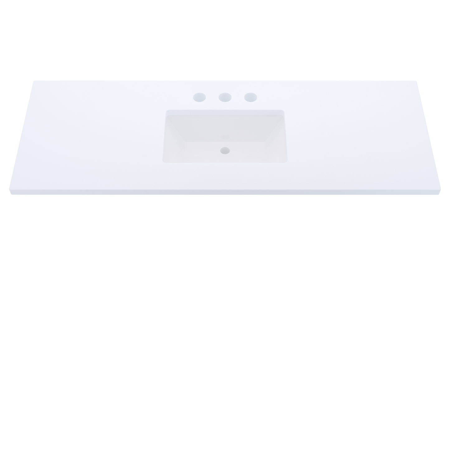 61" Vanderloc Silestone® Quartz Bathroom Vanity Top | Single Rectangle Sink | Centered in Miami White