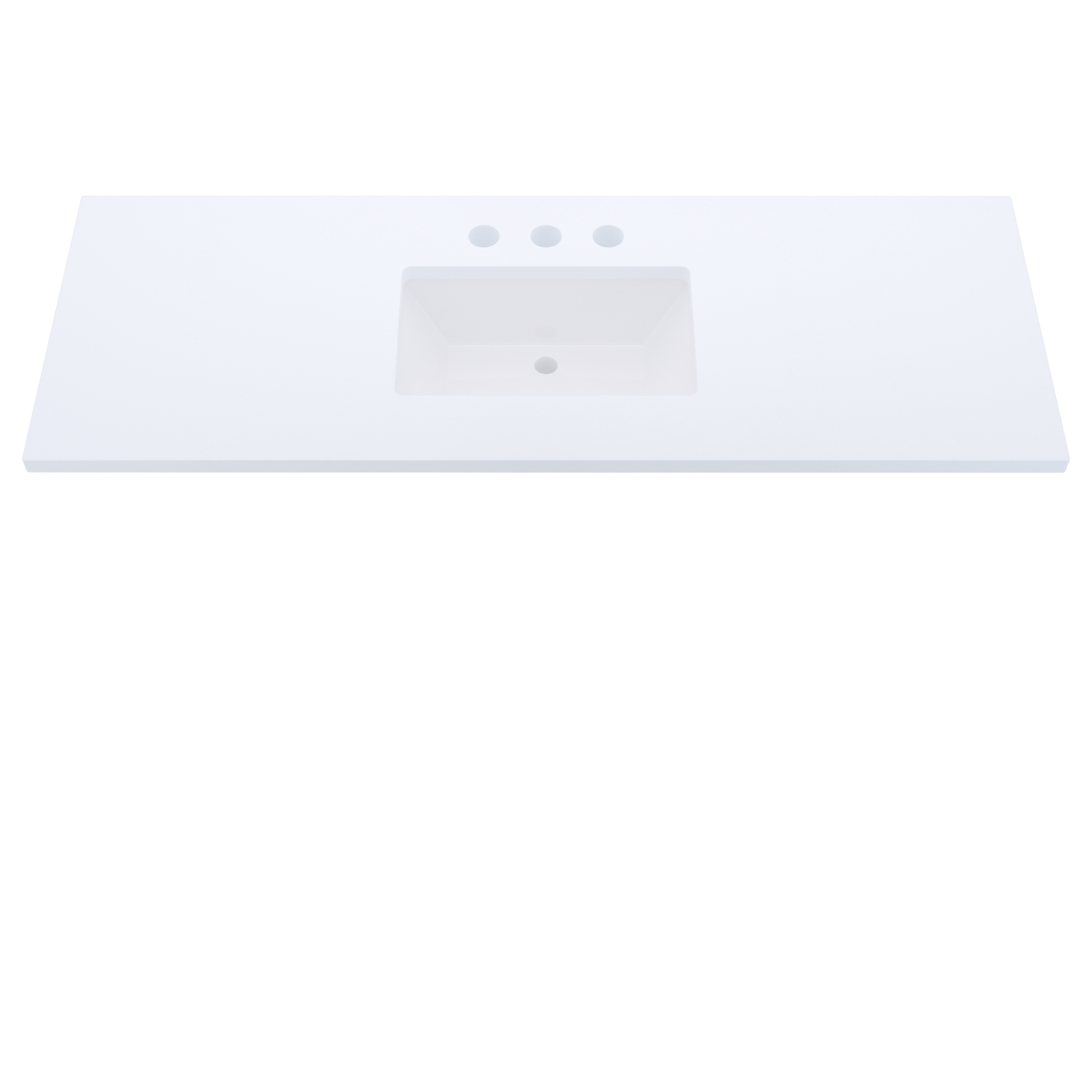 61" Vanderloc Silestone® Quartz Bathroom Vanity Top | Single Rectangle Sink | Centered in Miami White