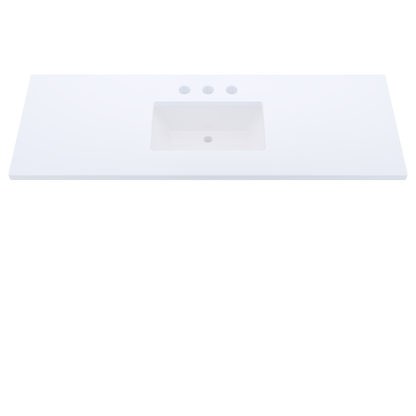 61" Vanderloc Silestone® Quartz Bathroom Vanity Top | Single Rectangle Sink | Centered in Miami White