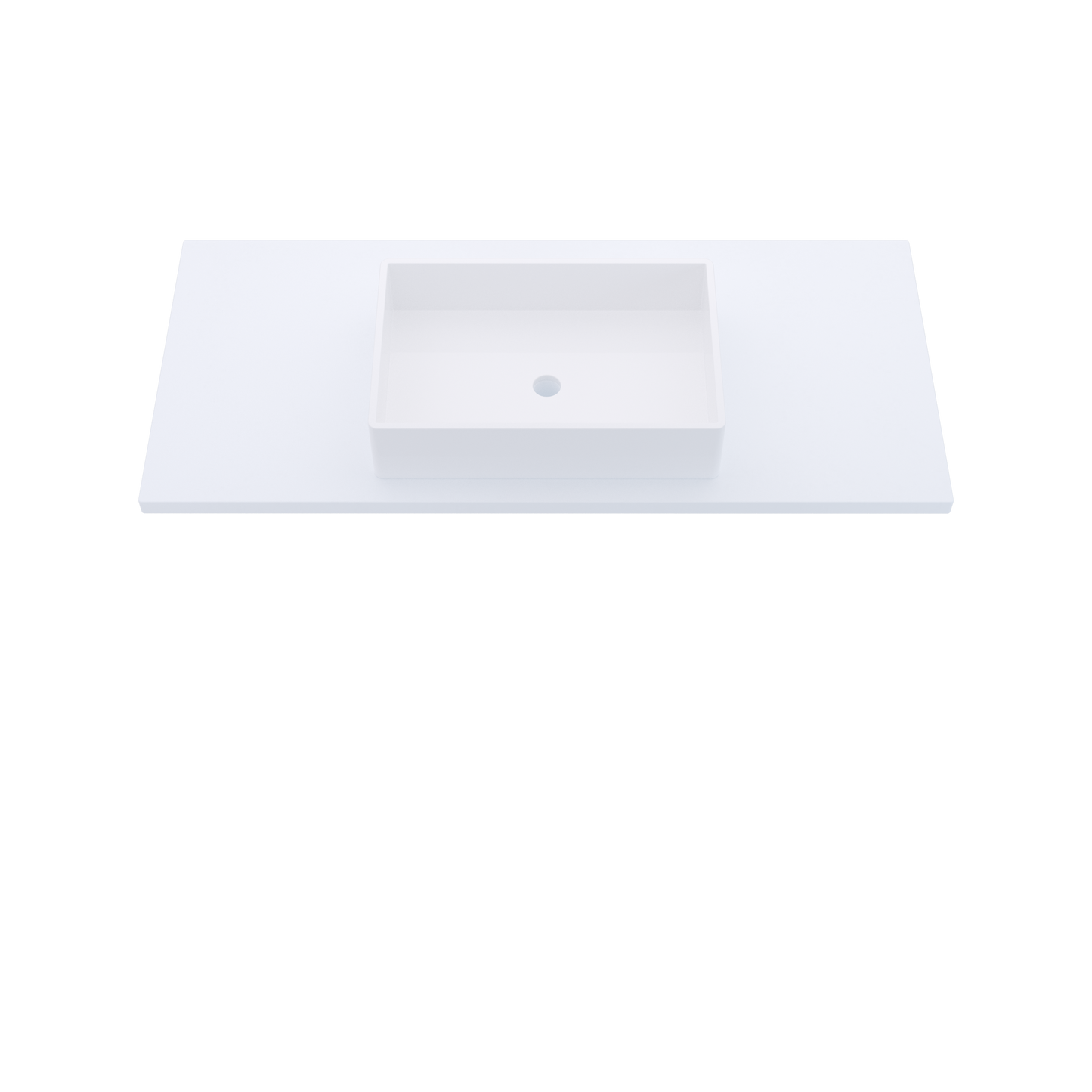49" Vanderloc Silestone® Quartz Bathroom Vanity Top | Single Vigo Sink | Centered in Miami White