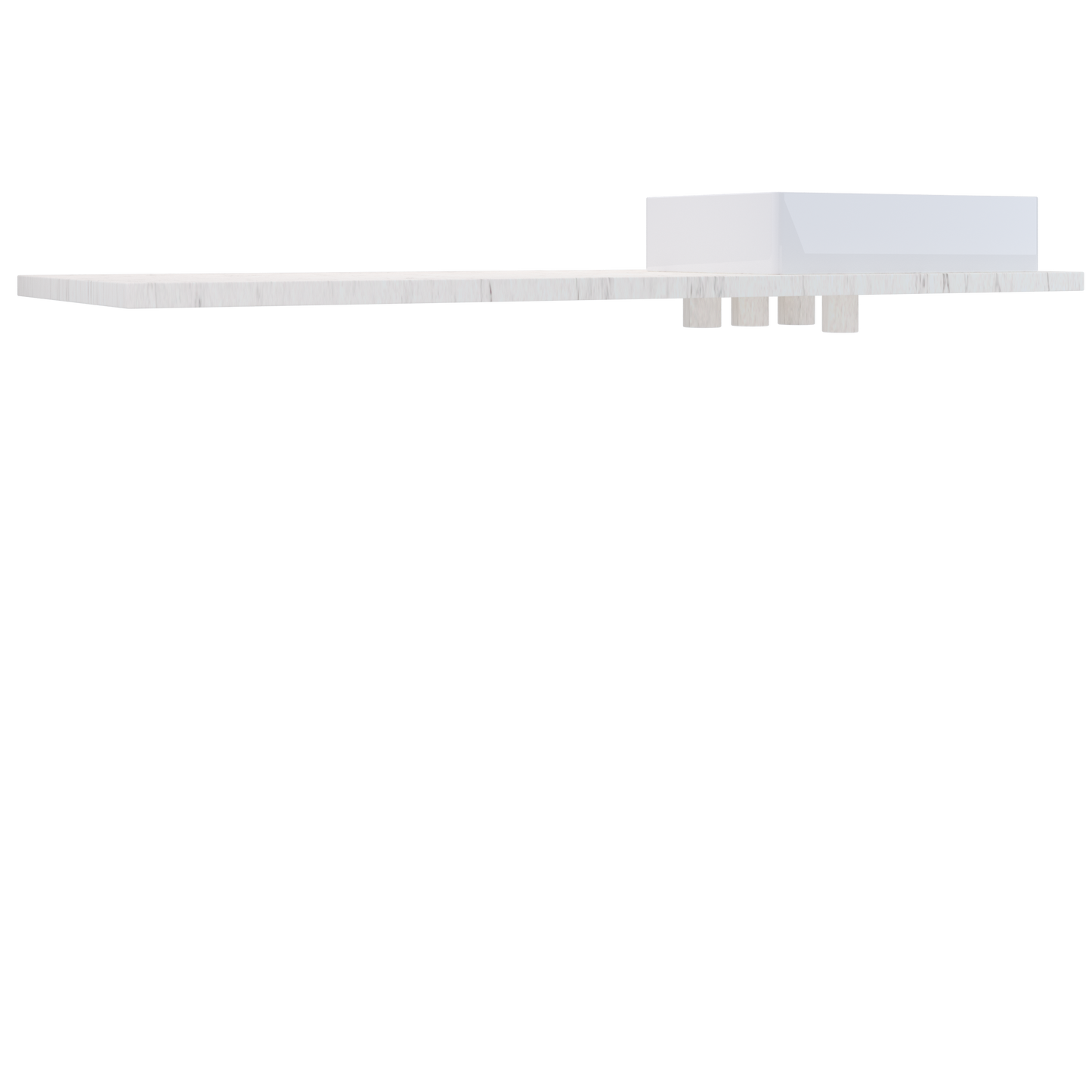 61" Vanderloc Silestone® Quartz Bathroom Vanity Top | Single Vigo Sink | Right Offset in Snowy Ibiza