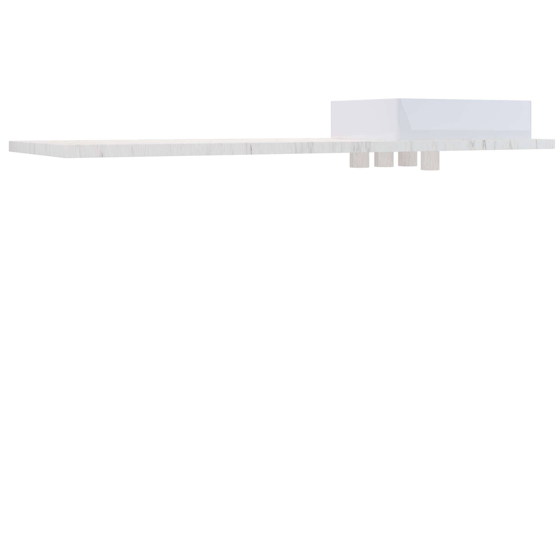 61" Vanderloc Silestone® Quartz Bathroom Vanity Top | Single Vigo Sink | Right Offset in Snowy Ibiza