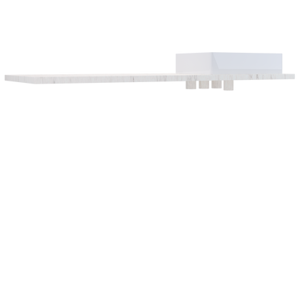61" Vanderloc Silestone® Quartz Bathroom Vanity Top | Single Vigo Sink | Right Offset in Snowy Ibiza