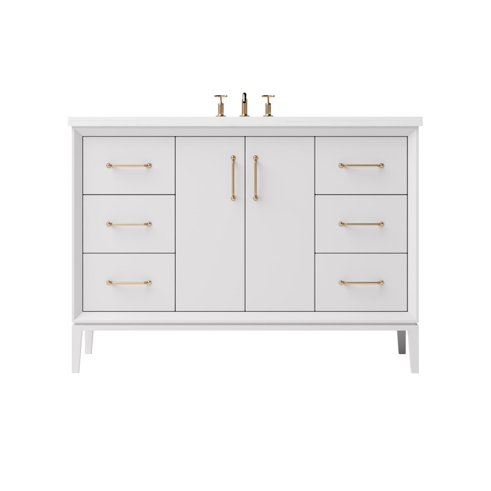 Vanderloc Alexandra Single Sink Extra-Wide 48" - Strong White