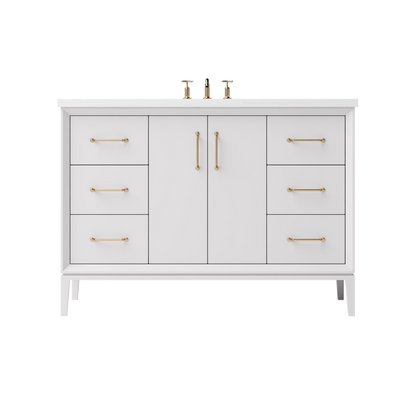 Vanderloc Alexandra Single Sink Extra-Wide 48" - Strong White