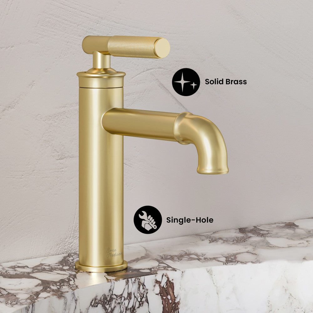 Swiss Madison Avallon single hole bathroom faucet, detail 4