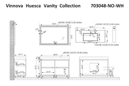 Vinnova Huesca 48-inch single sink bathroom vanity in North American Oak — view 8