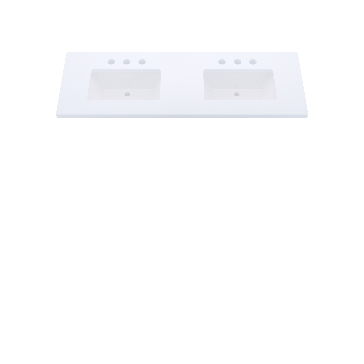 61" Vanderloc Silestone® Quartz Bathroom Vanity Top | Double Rectangle Sink | Centered in Miami White