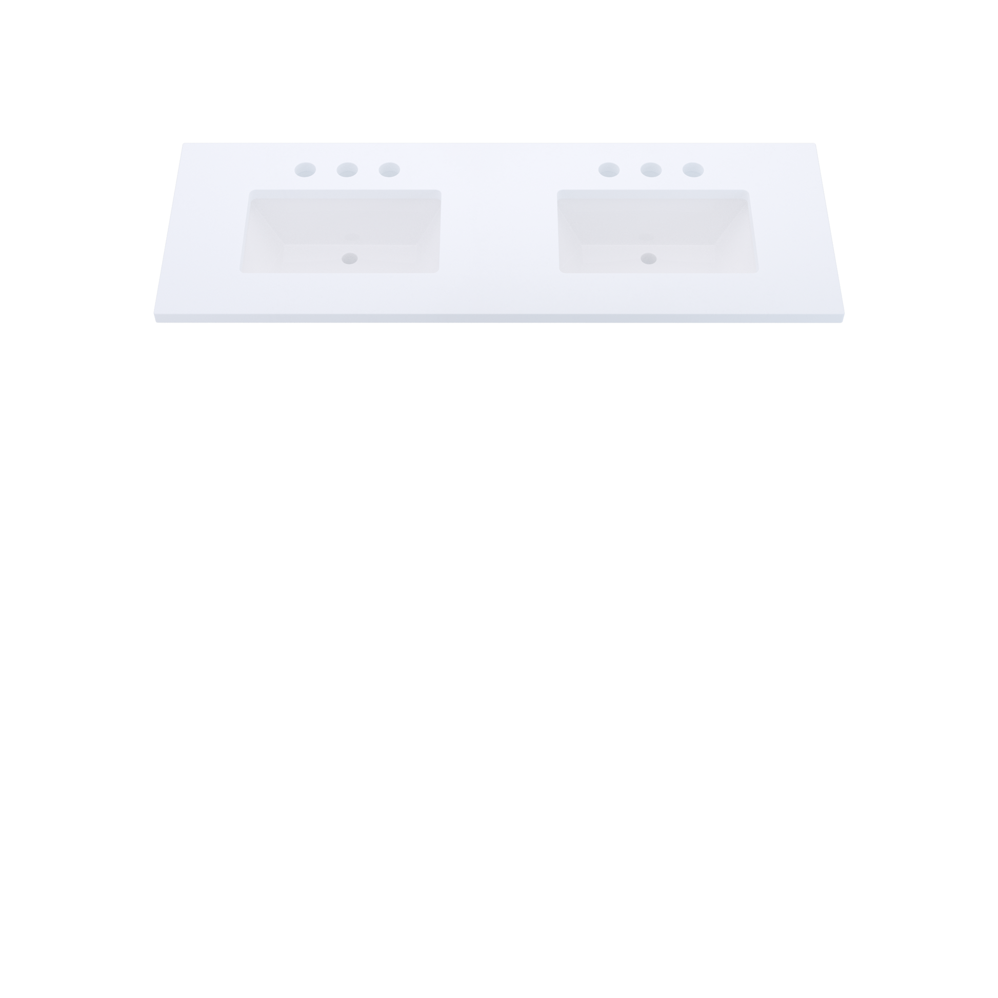 61" Vanderloc Silestone® Quartz Bathroom Vanity Top | Double Rectangle Sink | Centered in Miami White