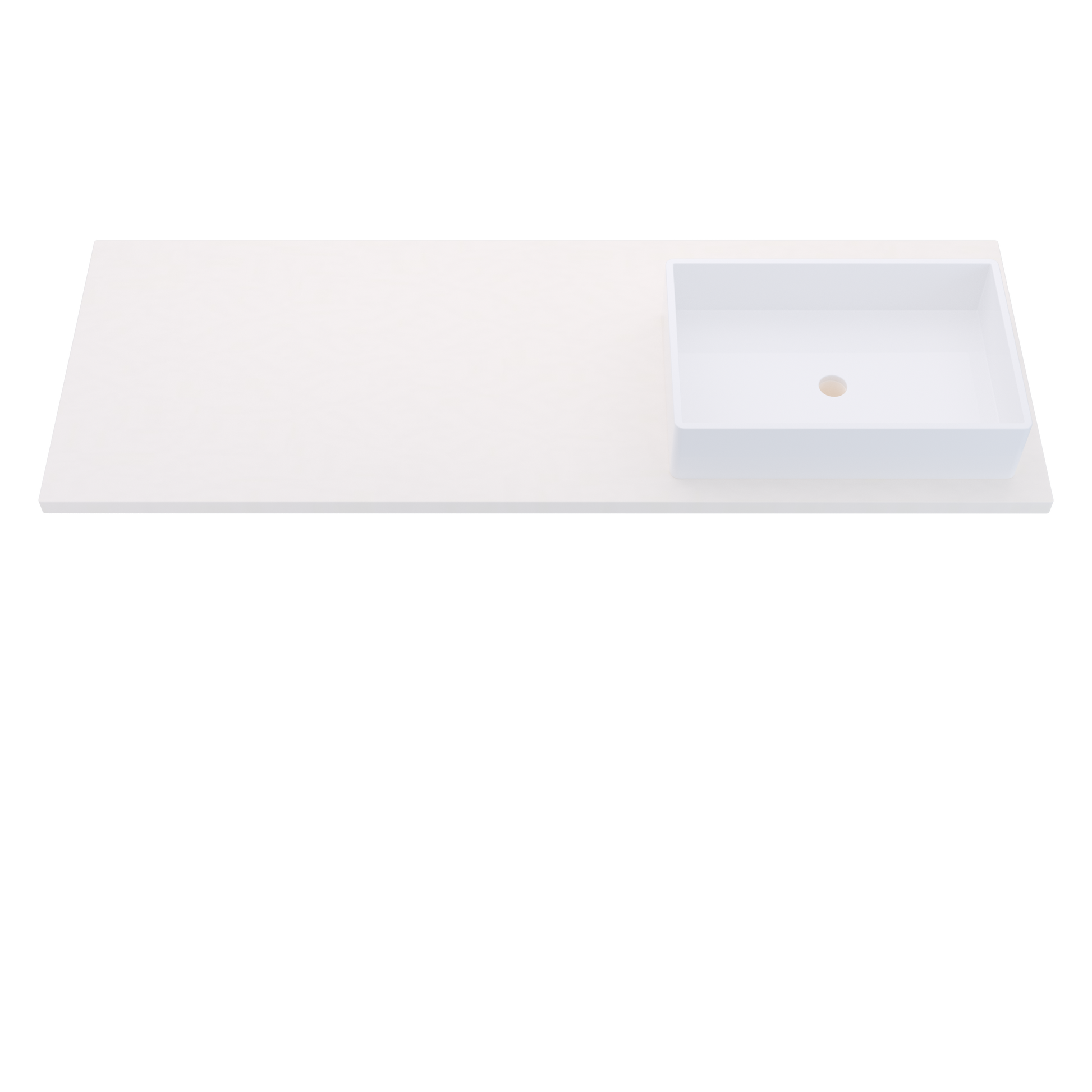 61 inch Vanderloc Silestone quartz vanity top, single Vigo sink, right offset, White Zeus