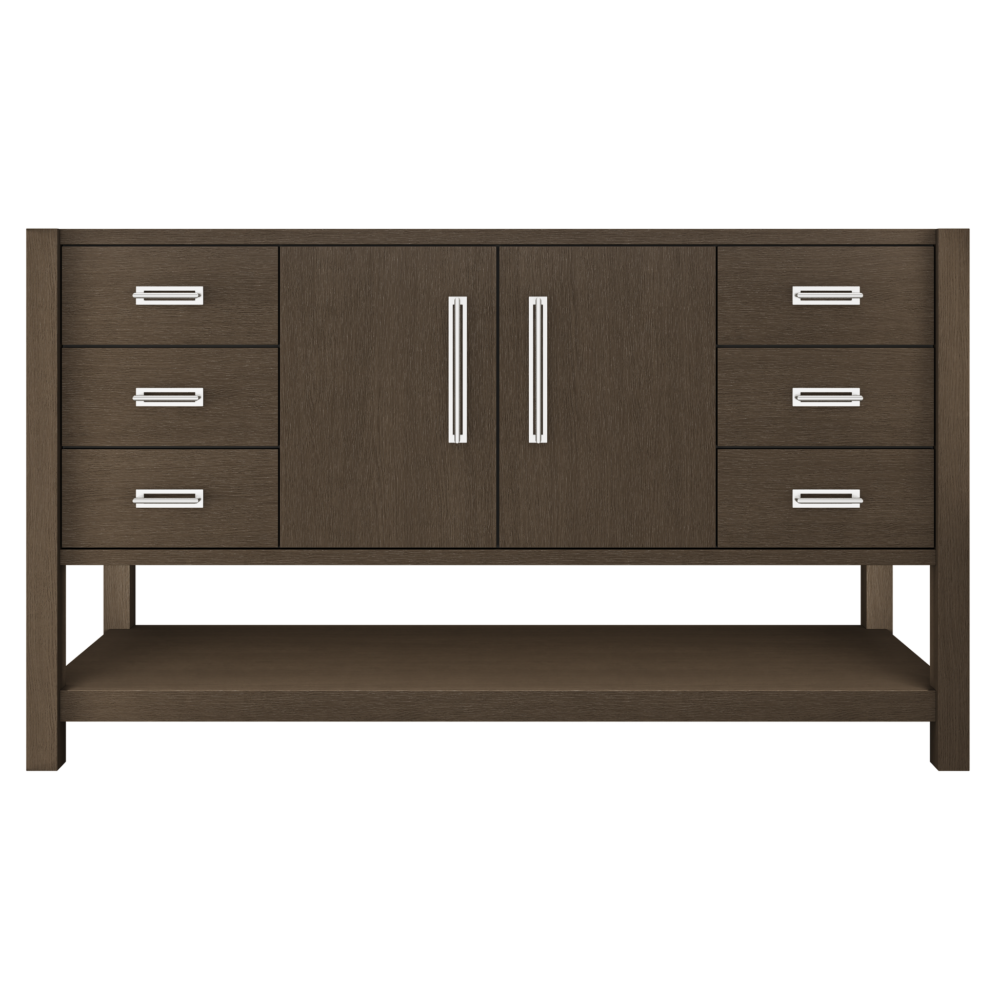 Kiawah Single Extra-Wide Bath Vanity 60in Russet Shadow Polished Chrome