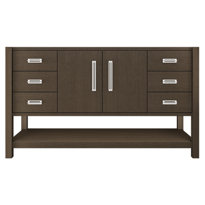 Kiawah Single Extra-Wide Bath Vanity 60in Russet Shadow Polished Chrome