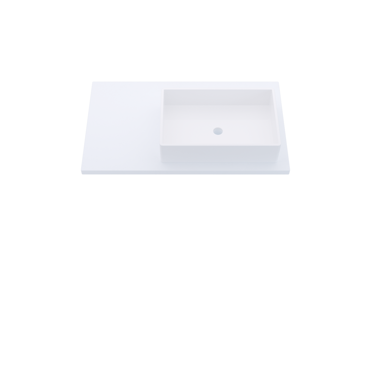37" Vanderloc Silestone® Quartz Bathroom Vanity Top | Single Vigo Sink | Offset in Miami White