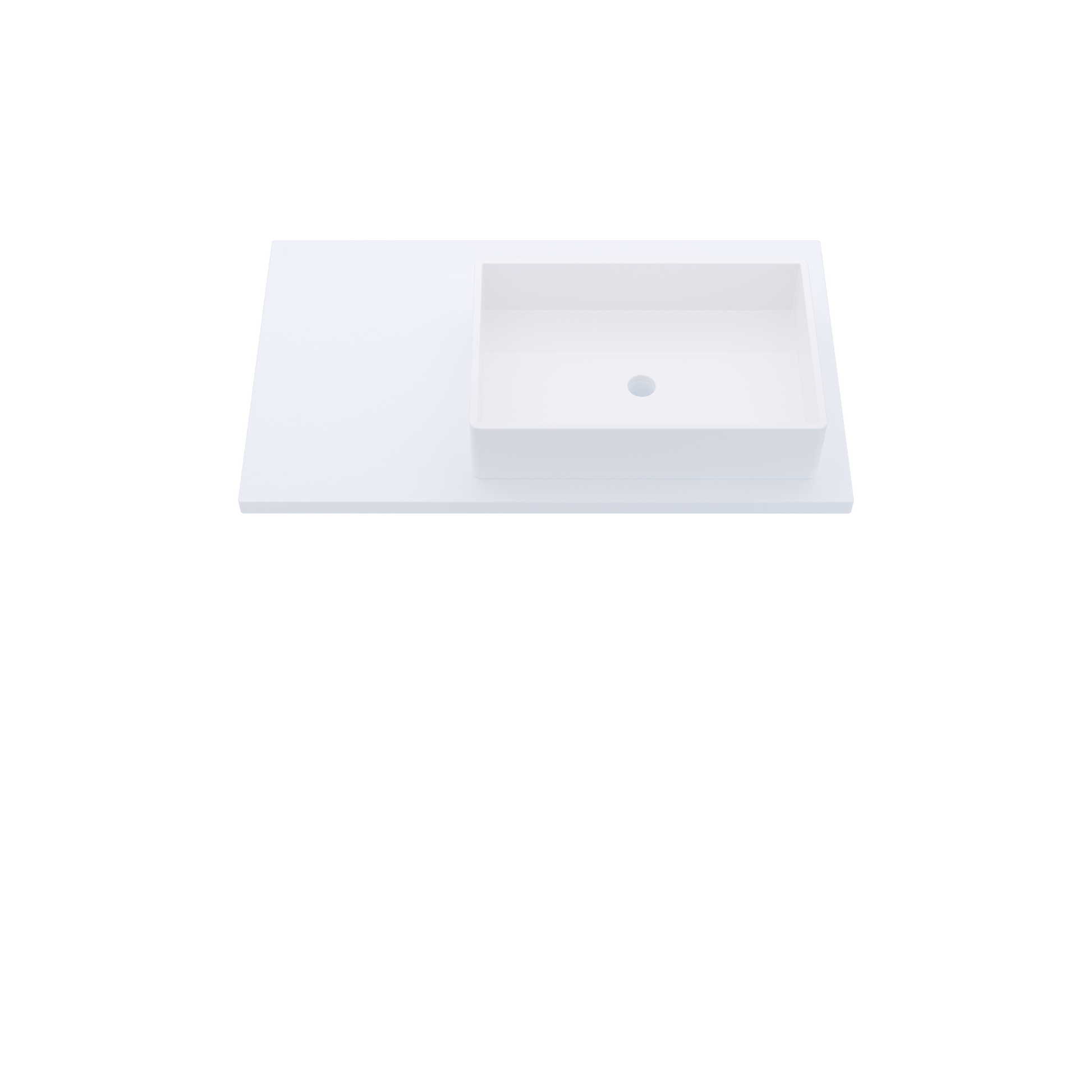 37" Vanderloc Silestone® Quartz Bathroom Vanity Top | Single Vigo Sink | Offset in Miami White