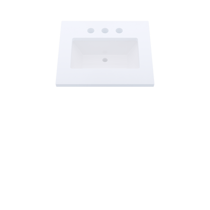 25" Vanderloc Silestone® Quartz Bathroom Vanity Top | Single Rectangle Sink | Centered in Miami White
