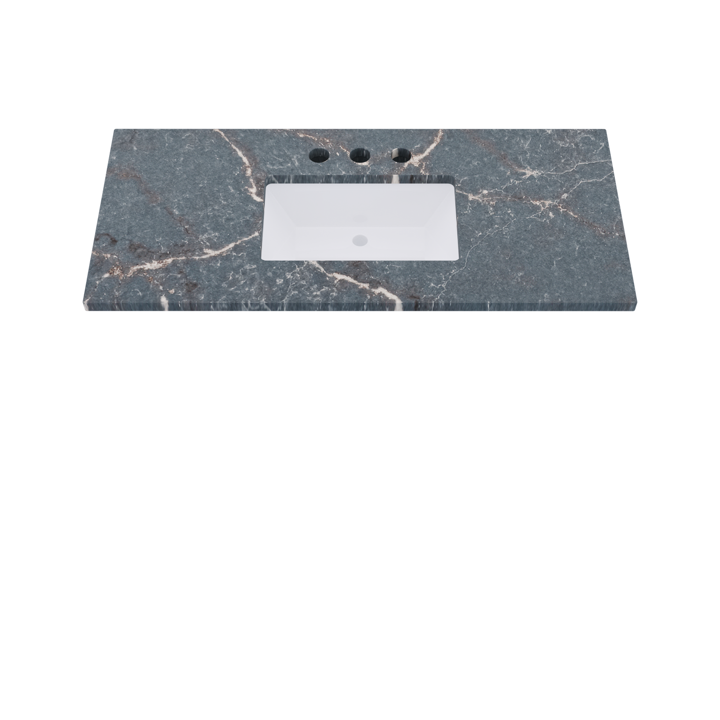 49" Vanderloc Silestone® Quartz Bathroom Vanity Top | Single Rectangle Sink | Centered in Parisien Bleu
