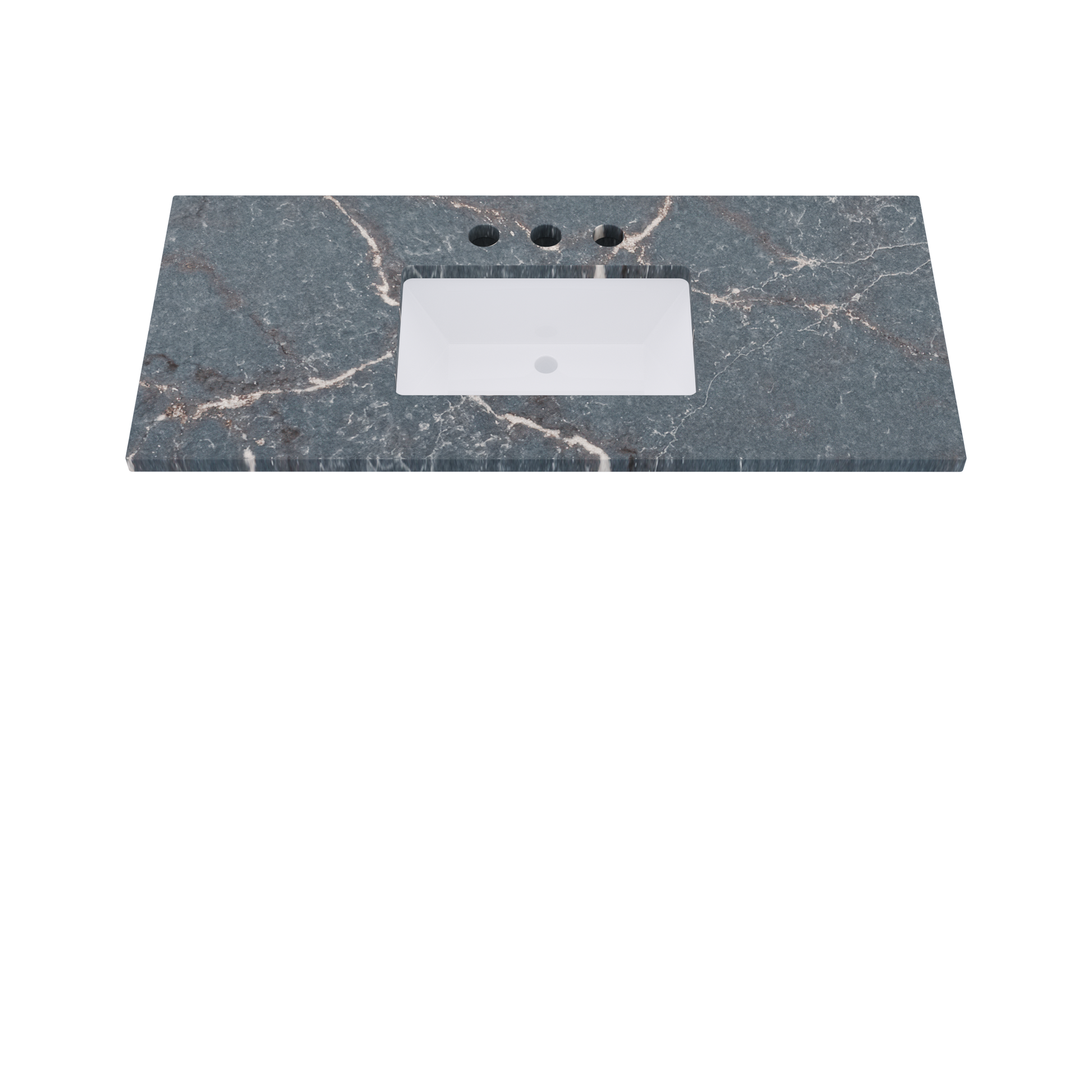 49" Vanderloc Silestone® Quartz Bathroom Vanity Top | Single Rectangle Sink | Centered in Parisien Bleu