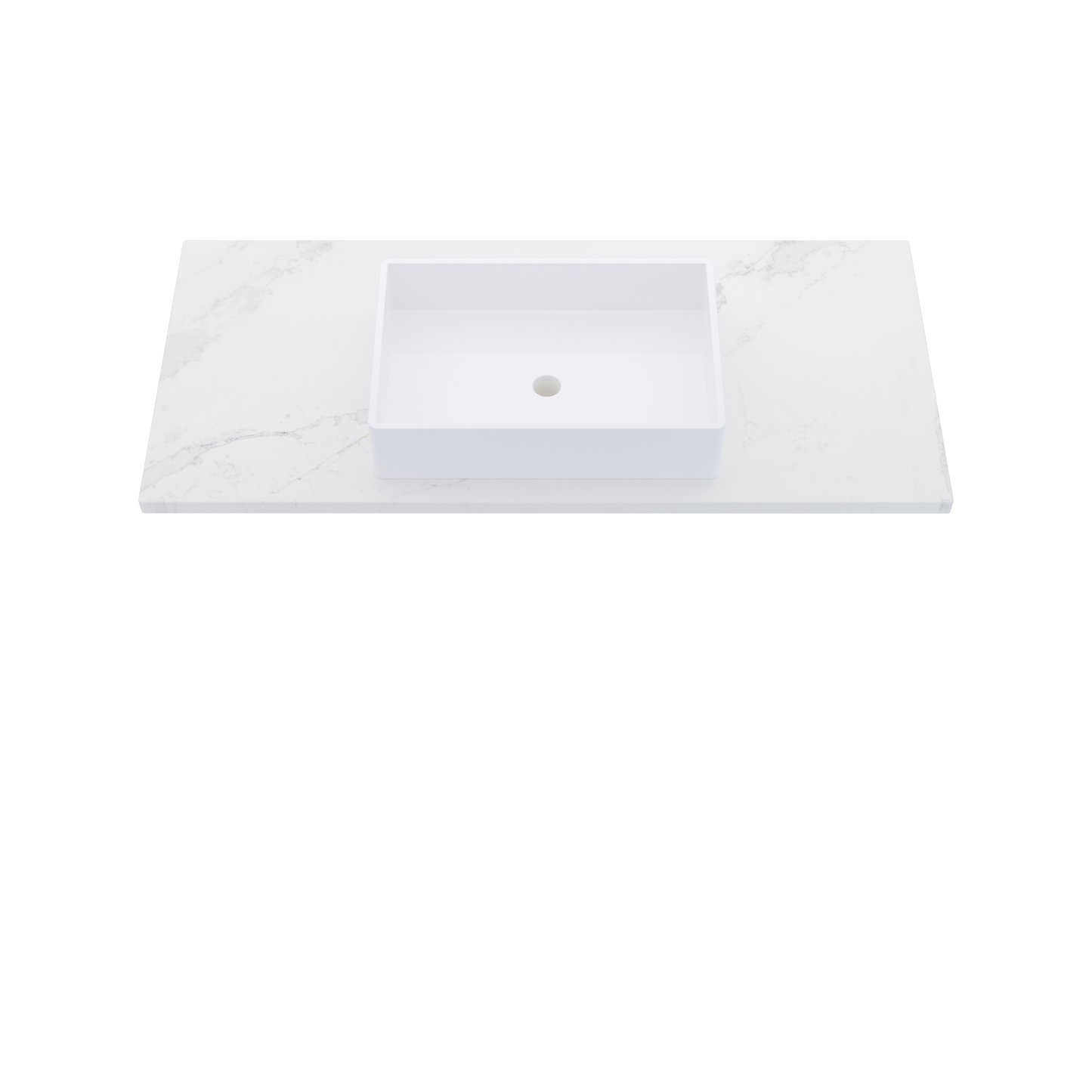 49" Vanderloc Silestone® Quartz Bathroom Vanity Top | Single Vigo Sink | Centered in Et Calacatta Gold