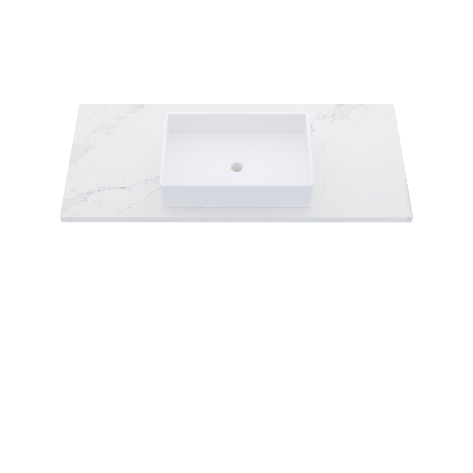 49" Vanderloc Silestone® Quartz Bathroom Vanity Top | Single Vigo Sink | Centered in Et Calacatta Gold