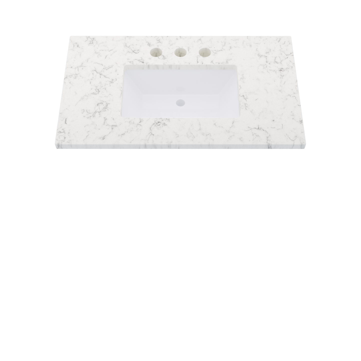37" Vanderloc Silestone® Quartz Bathroom Vanity Top | Single Rectangle Sink | Centered in Lyra