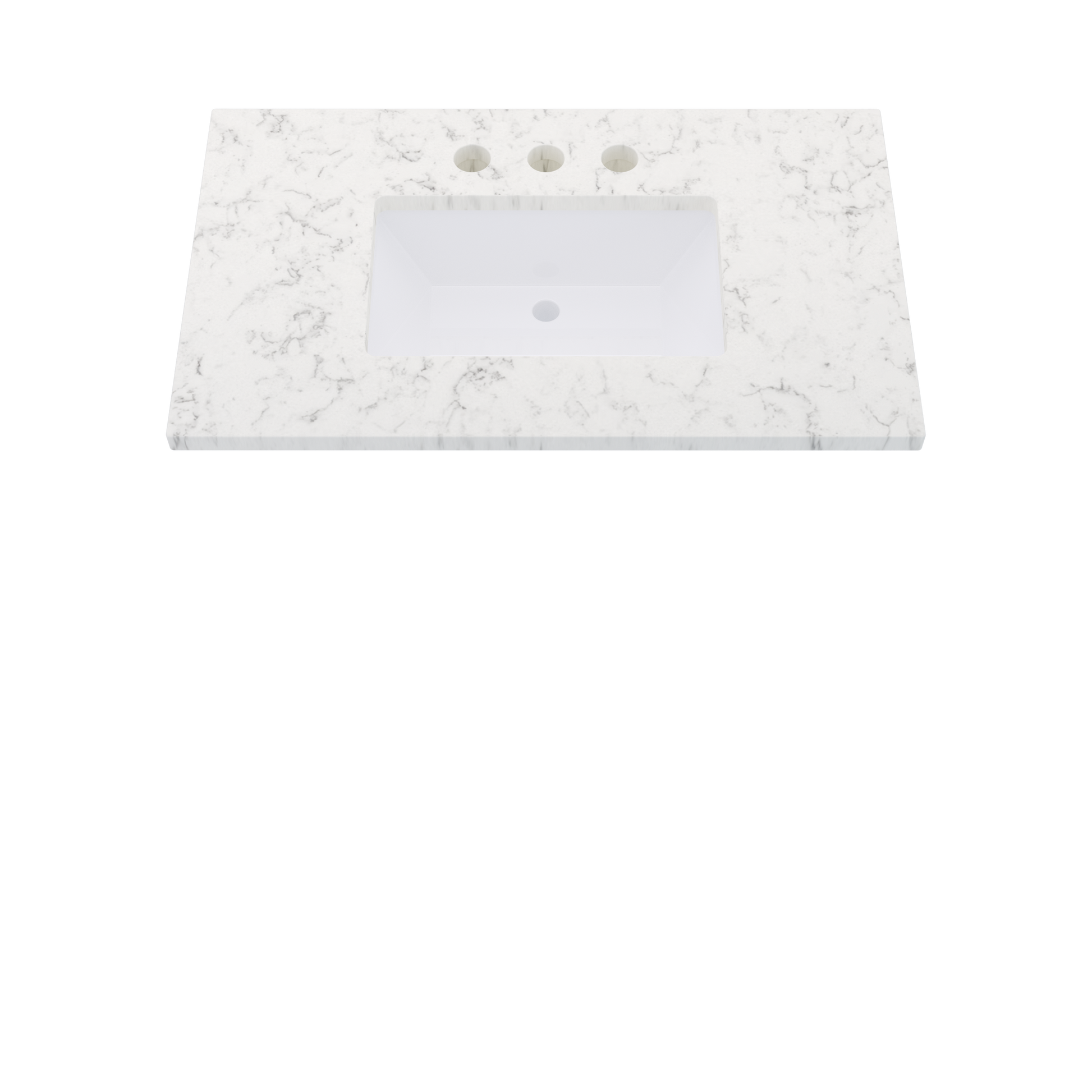 37" Vanderloc Silestone® Quartz Bathroom Vanity Top | Single Rectangle Sink | Centered in Lyra