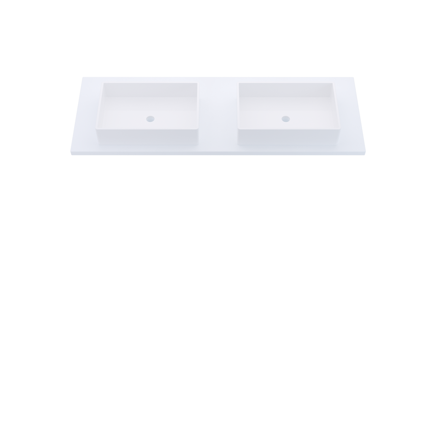 61" Vanderloc Silestone® Quartz Bathroom Vanity Top | Double Vigo Sink | Centered in Miami White